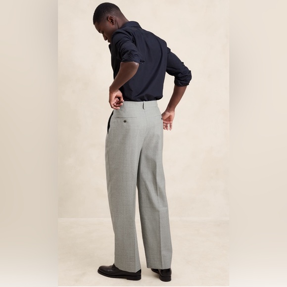 BANANA REPUBLIC SIGNATURE ITALIAN RUSTICO WIDE-LEG SUIT PANT - Picture 1 of 13